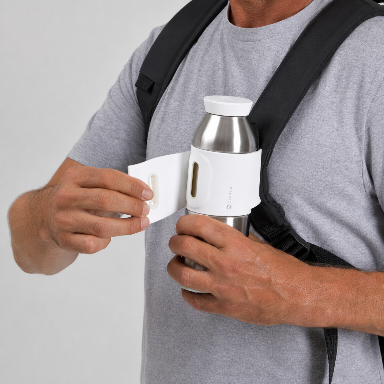 Closca Travel Gourde Isotherme Metal White 450ml 24h froid