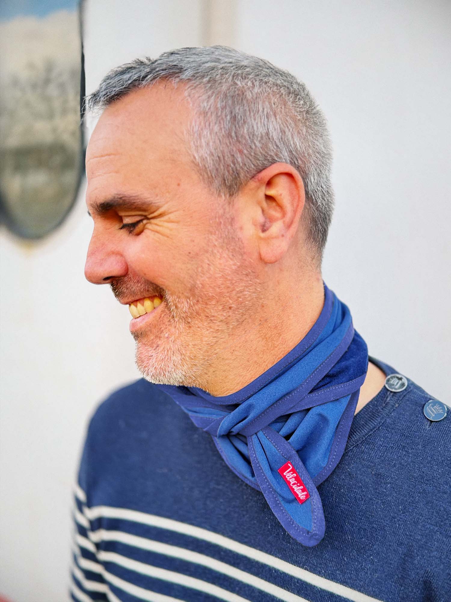 Atelier Velocidade bandana laine mérinos tour de cou marine