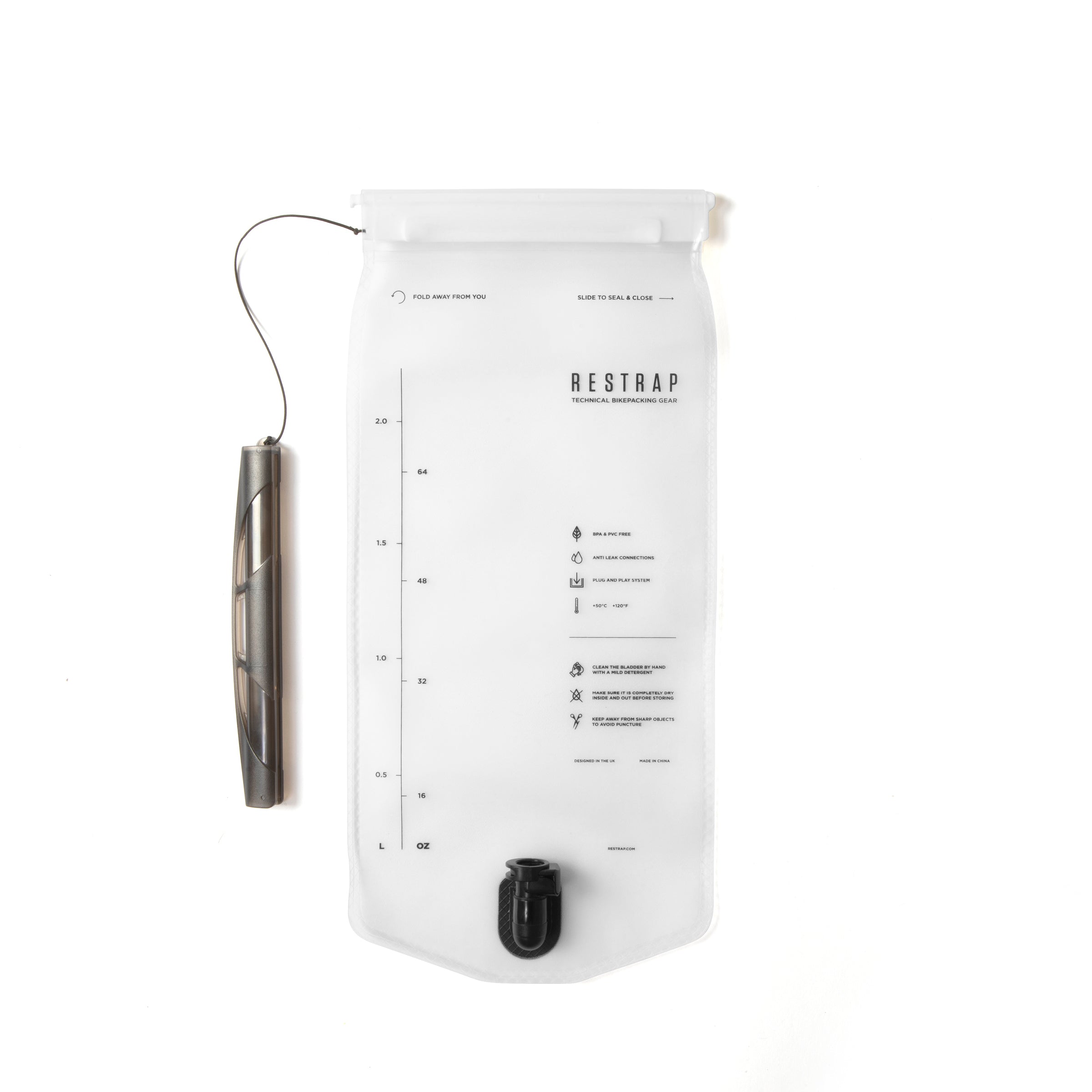 Restrap Spares Hydration Bladder poche eau 2 L avec durite