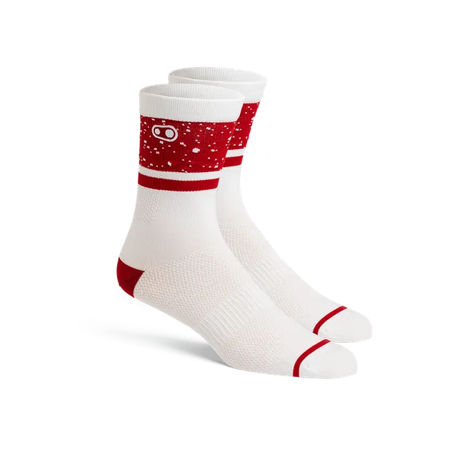 Crankbrothers Icon Chaussettes VTT Blanc Rouge L/XL