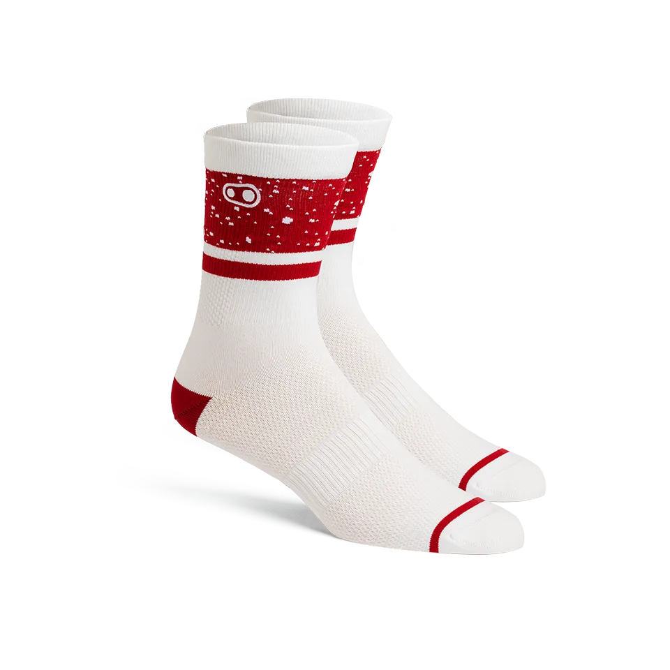 Crankbrothers Icon Chaussettes VTT Blanc Rouge L/XL