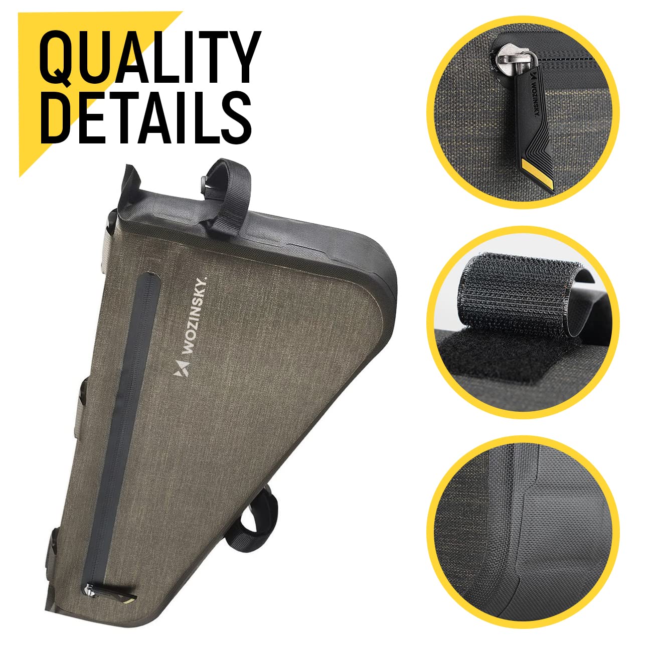 Wozinsky Sacoche Cadre sac triangulaire 8 L étanche smartphone