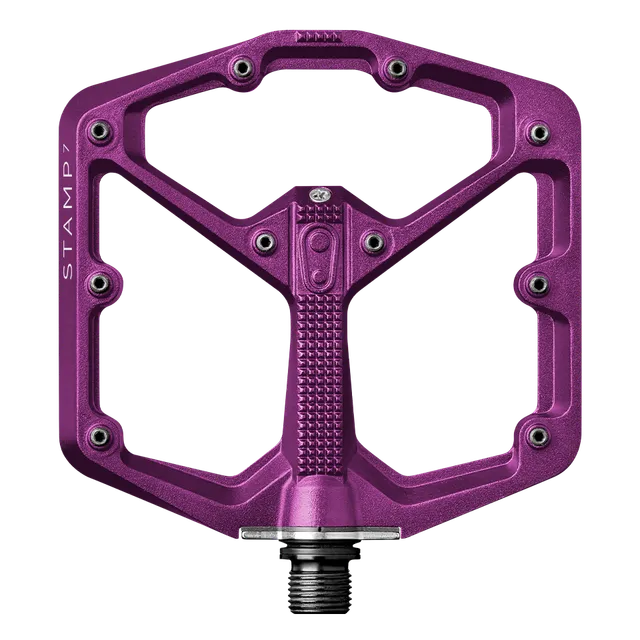 Crankbrothers Stamp 7 Large pédales plates bleu électrique alu