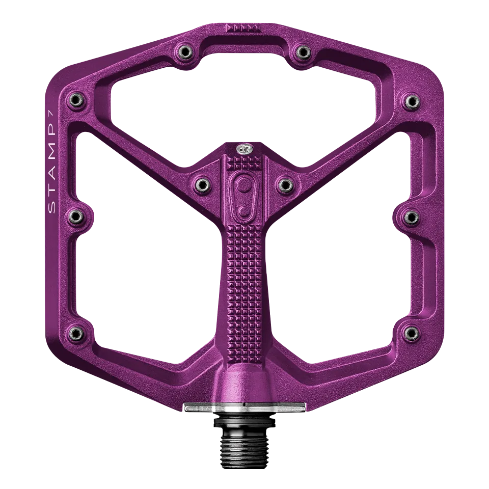 Crankbrothers Stamp 7 Large pédales plates bleu électrique alu