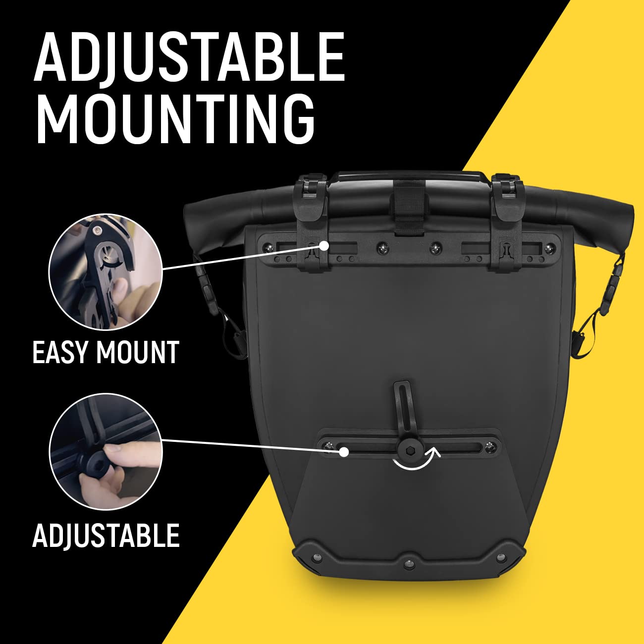 Wozinsky Sacoche Vélo Étanche 25L Noire