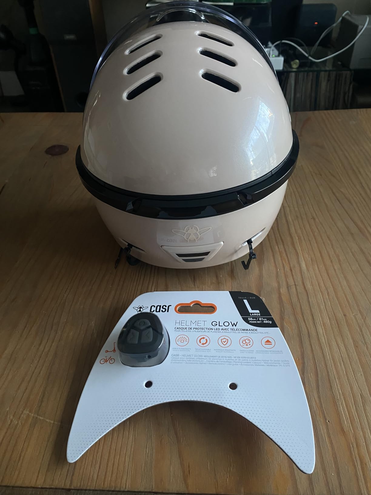 CASR Glow Casque Vélo LED Gris Taille M 55-58 cm