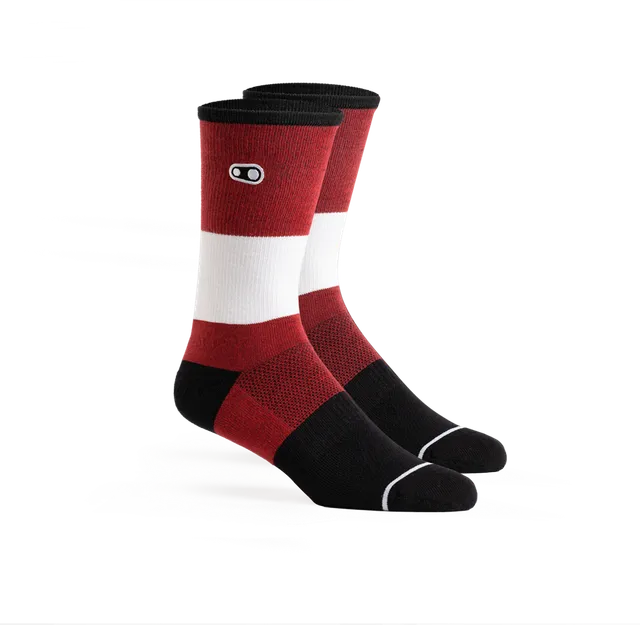 Crankbrothers Icon Chaussette Vélo Red/Black/White