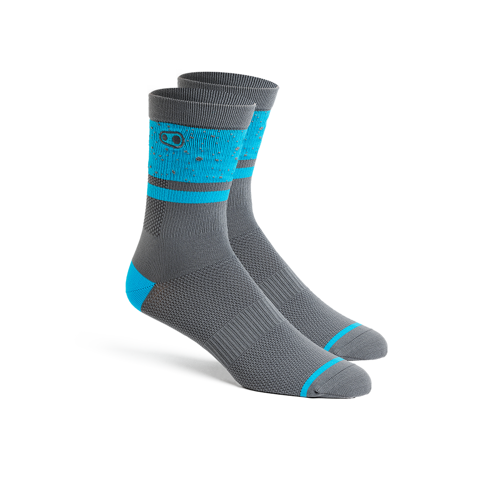 Crankbrothers Icon MTB chaussettes VTT gris bleu S/M