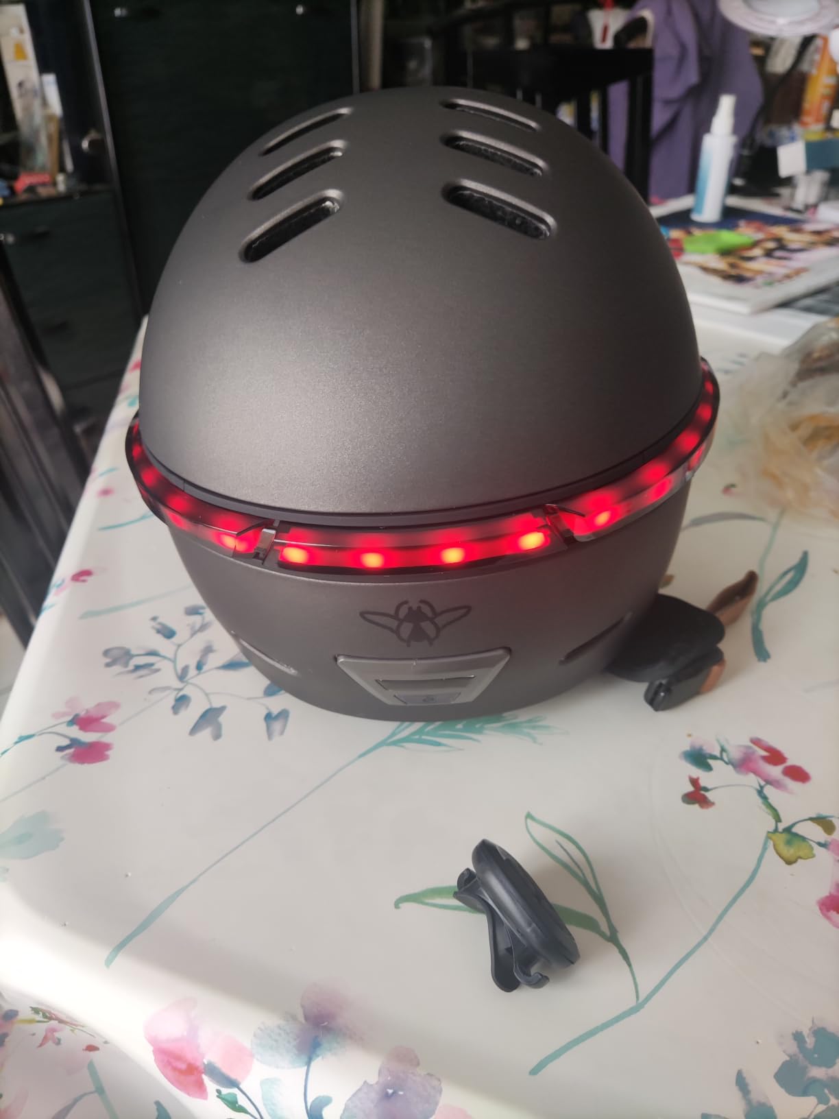 CASR Glow Casque Vélo LED Gris Taille M 55-58 cm