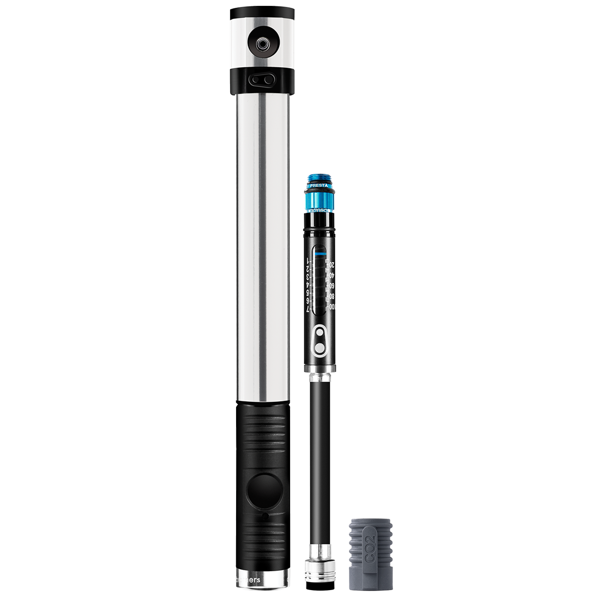 Crankbrothers Klic HV Gauge+CO2 Pompe Vélo Midnight