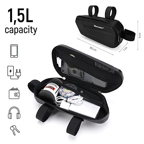 Wozinsky Sacoches de Cadre Sacoche Vélo 1,5 L Noir Étanche