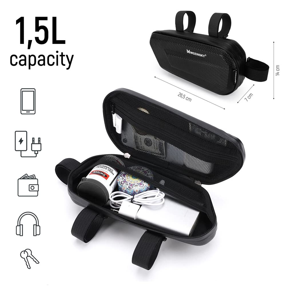 Wozinsky Sacoches de Cadre Sacoche Vélo 1,5 L Noir Étanche