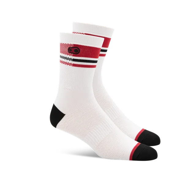 Crankbrothers Icon chaussettes VTT Blanc Rouge compression