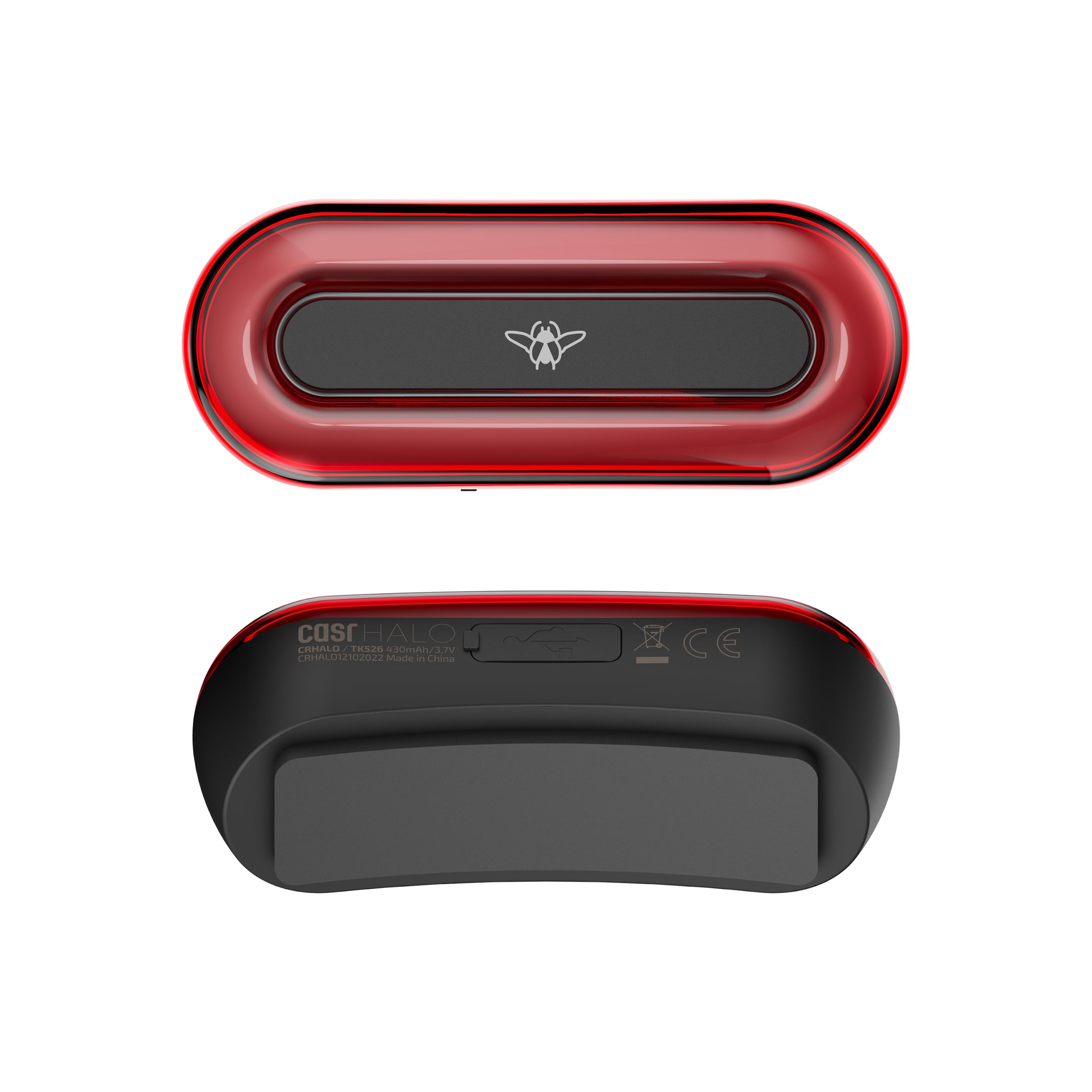 CASR Halo LED lumière casque vélo noir 14 LED USB-C