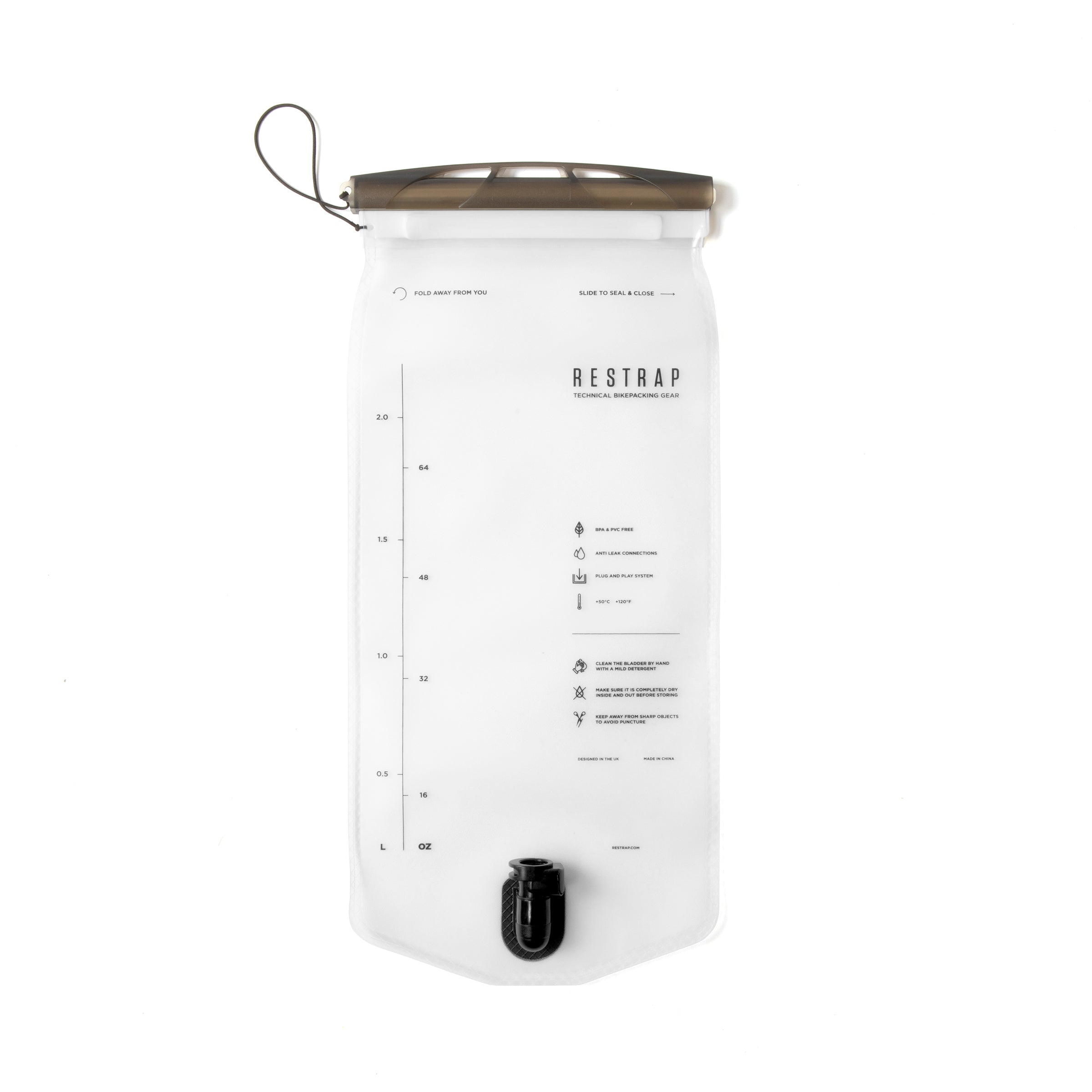 Restrap Spares Hydration Bladder poche eau 2 L avec durite