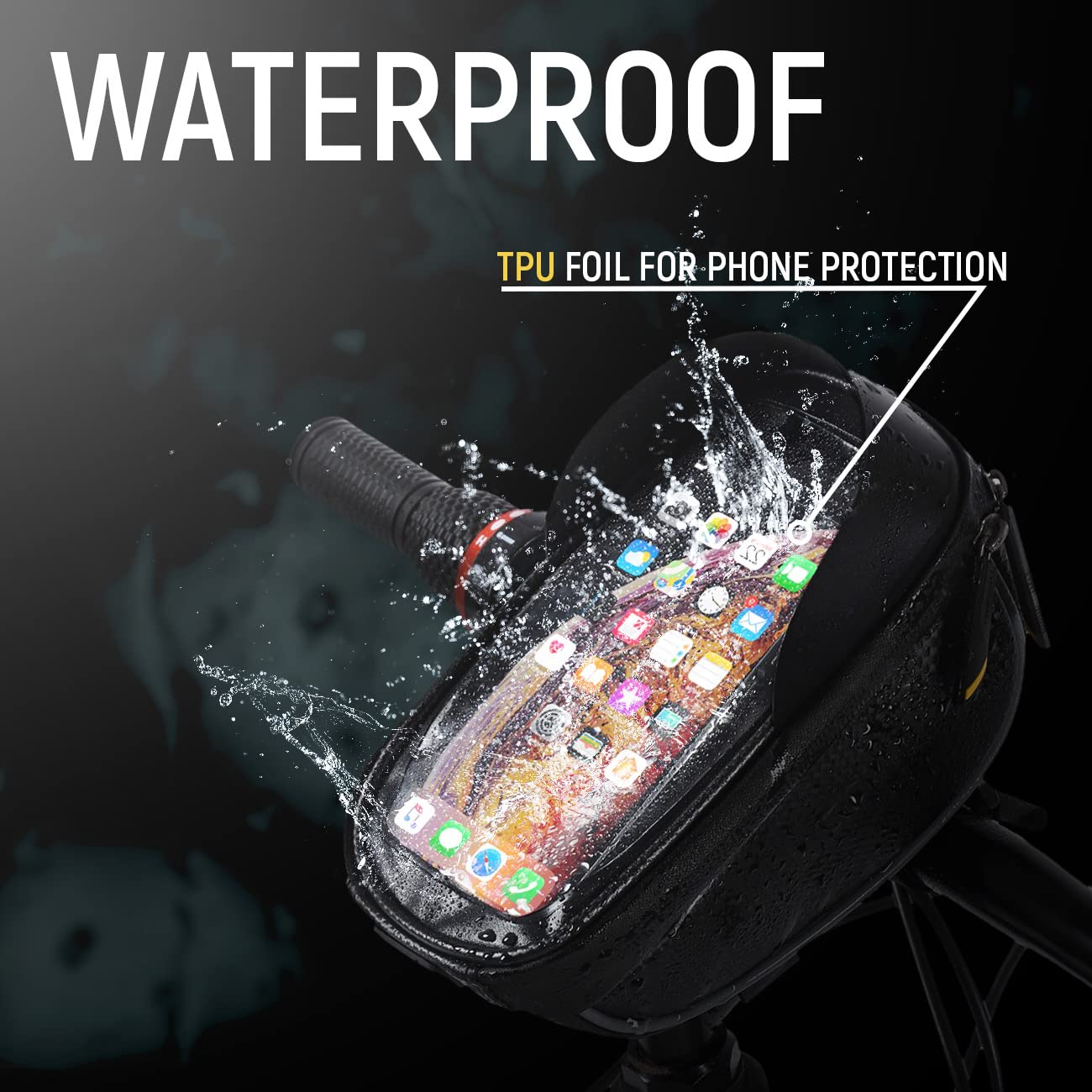 Wozinsky Sacs de guidon sacoche vélo étanche 1 L smartphone
