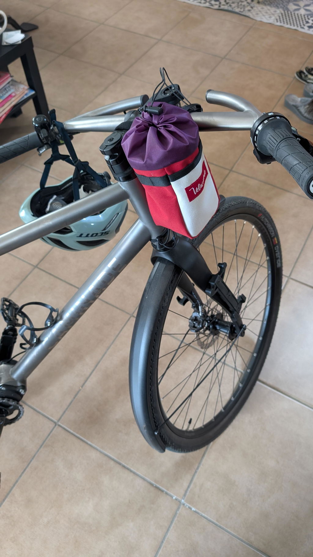 Atelier Velocidade Desman sacoche guidon vélo charbon