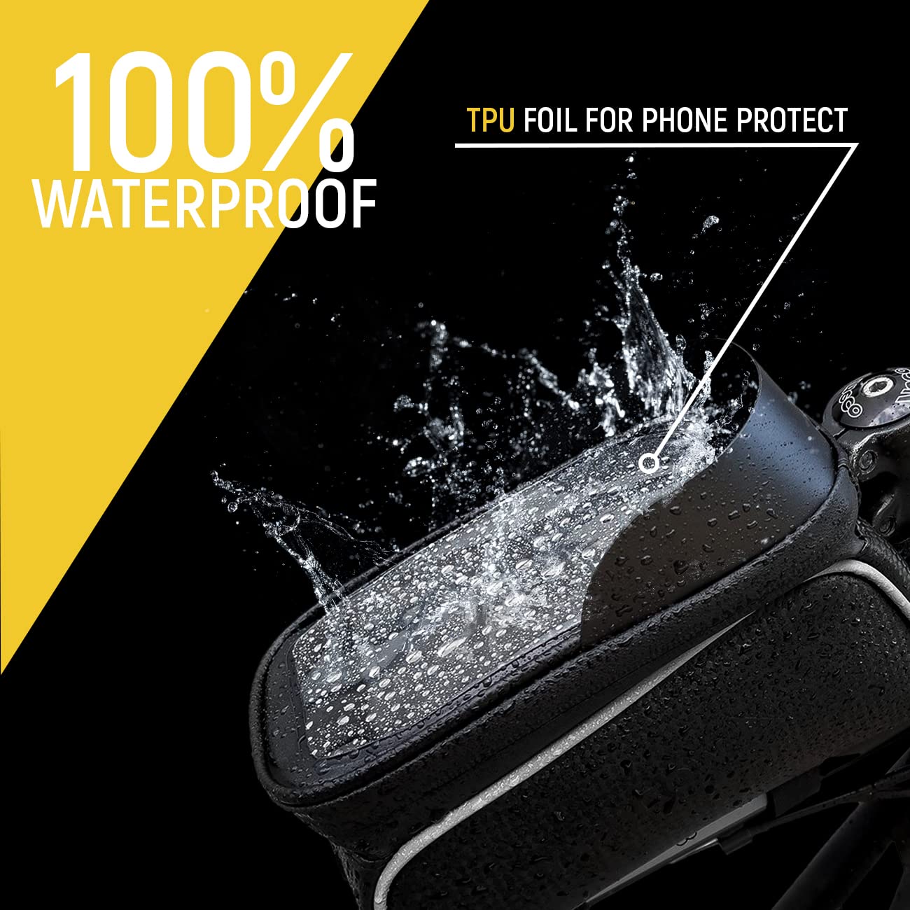 Wozinsky Sacoches de cadre sacoche vélo 2 L noir smartphone