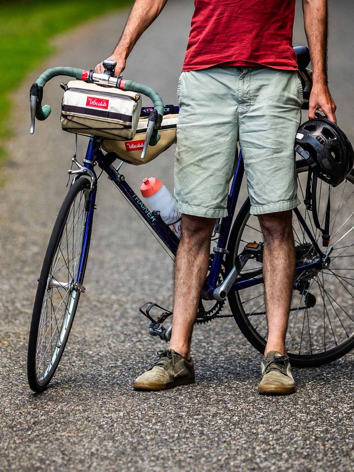 Atelier Velocidade Baluchon sacoche guidon vélo charbon
