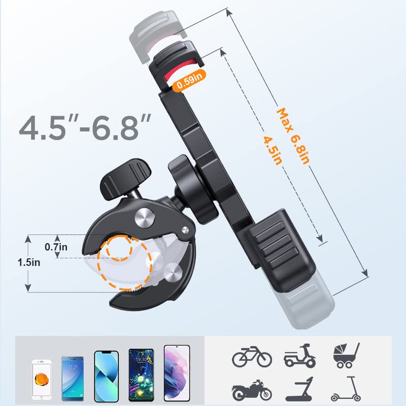 Wozinsky Support Téléphone Vélo Guidon 360° 4,7-6,8"