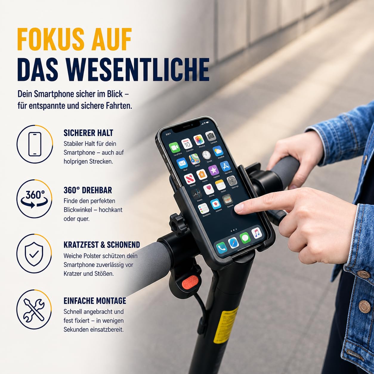Wozinsky WBHBK3 Support téléphone vélo alu 360°