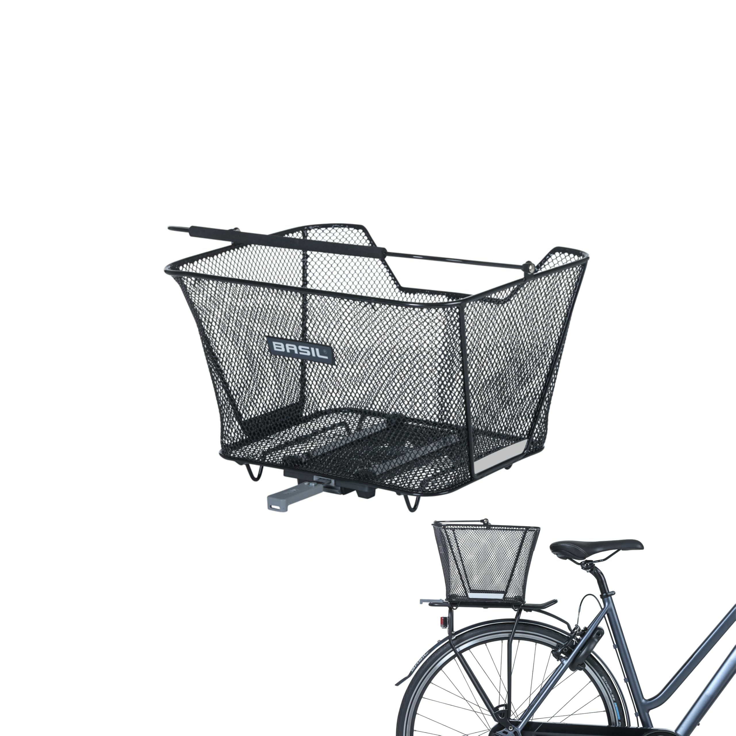 Basil Lesto MIK Panier Vélo Arrière Noir Verrouillable Courses