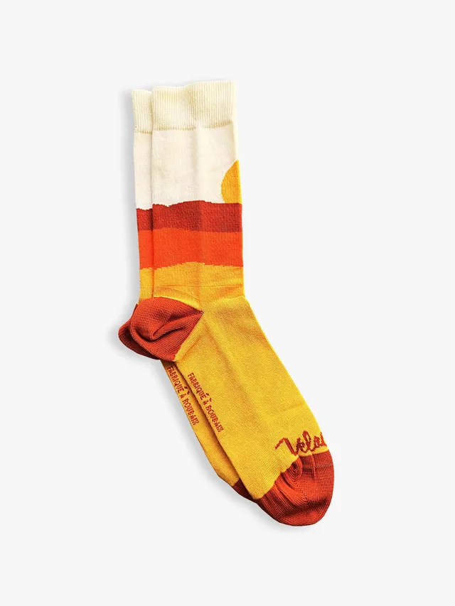 Atelier Velocidade Gravel Birds chaussettes vélo Écru 41-45