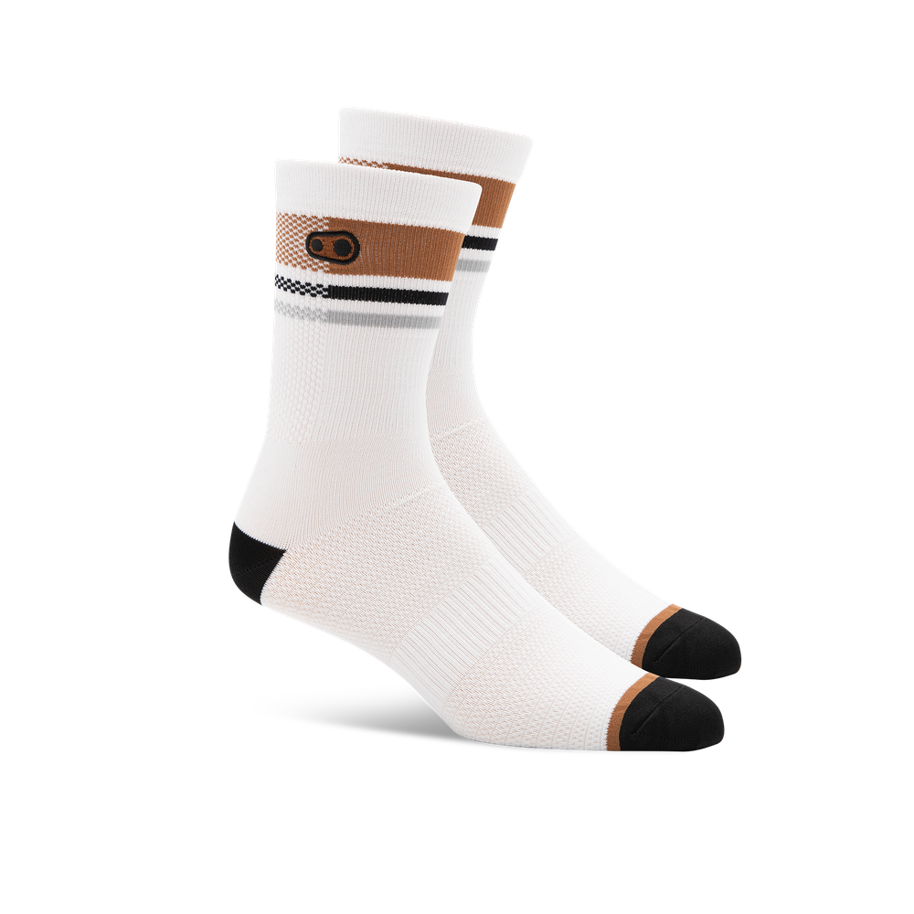 Crankbrothers Icon MTB Socks Chaussettes Blanc/Marron S/M
