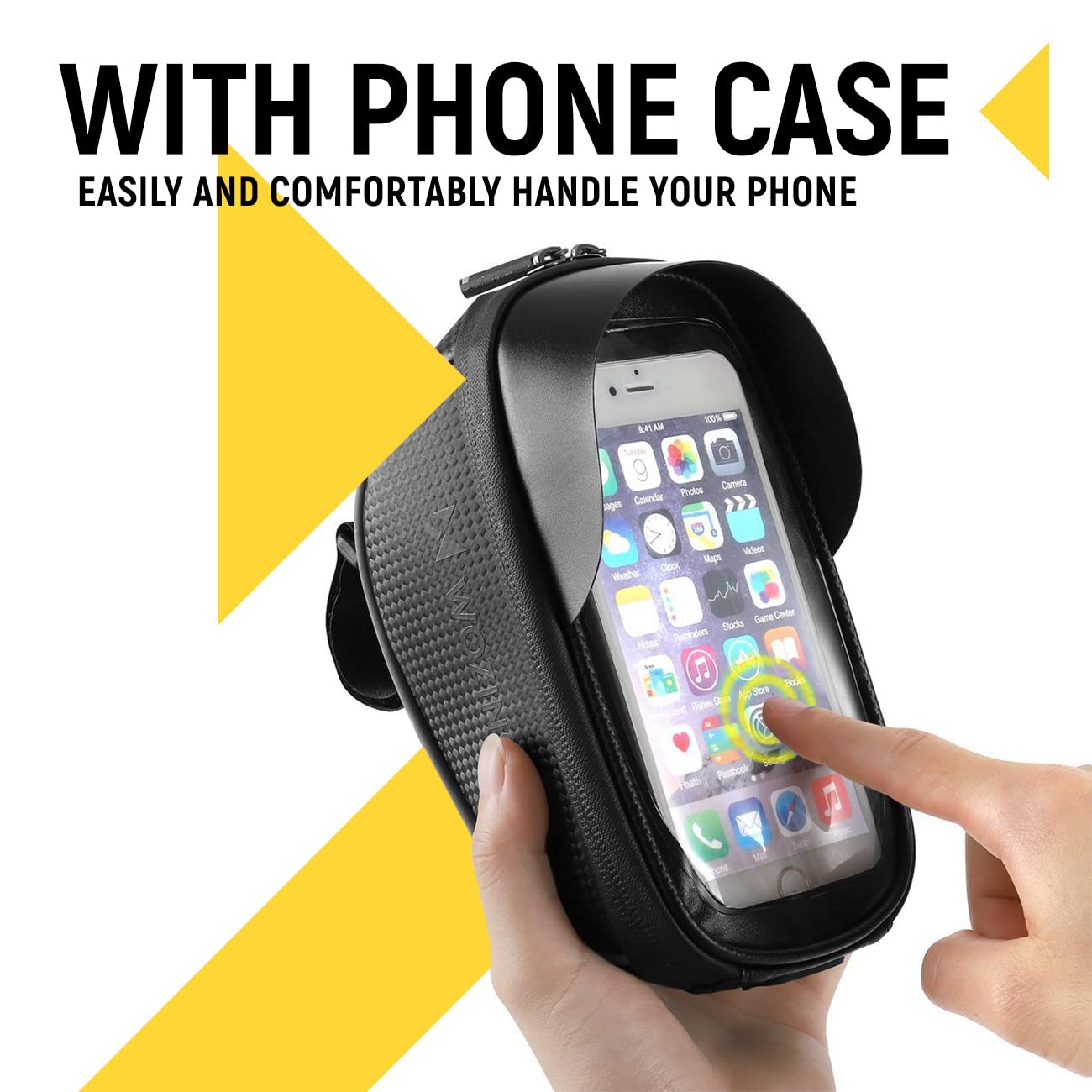Wozinsky Sacs de guidon sacoche vélo étanche 1 L smartphone