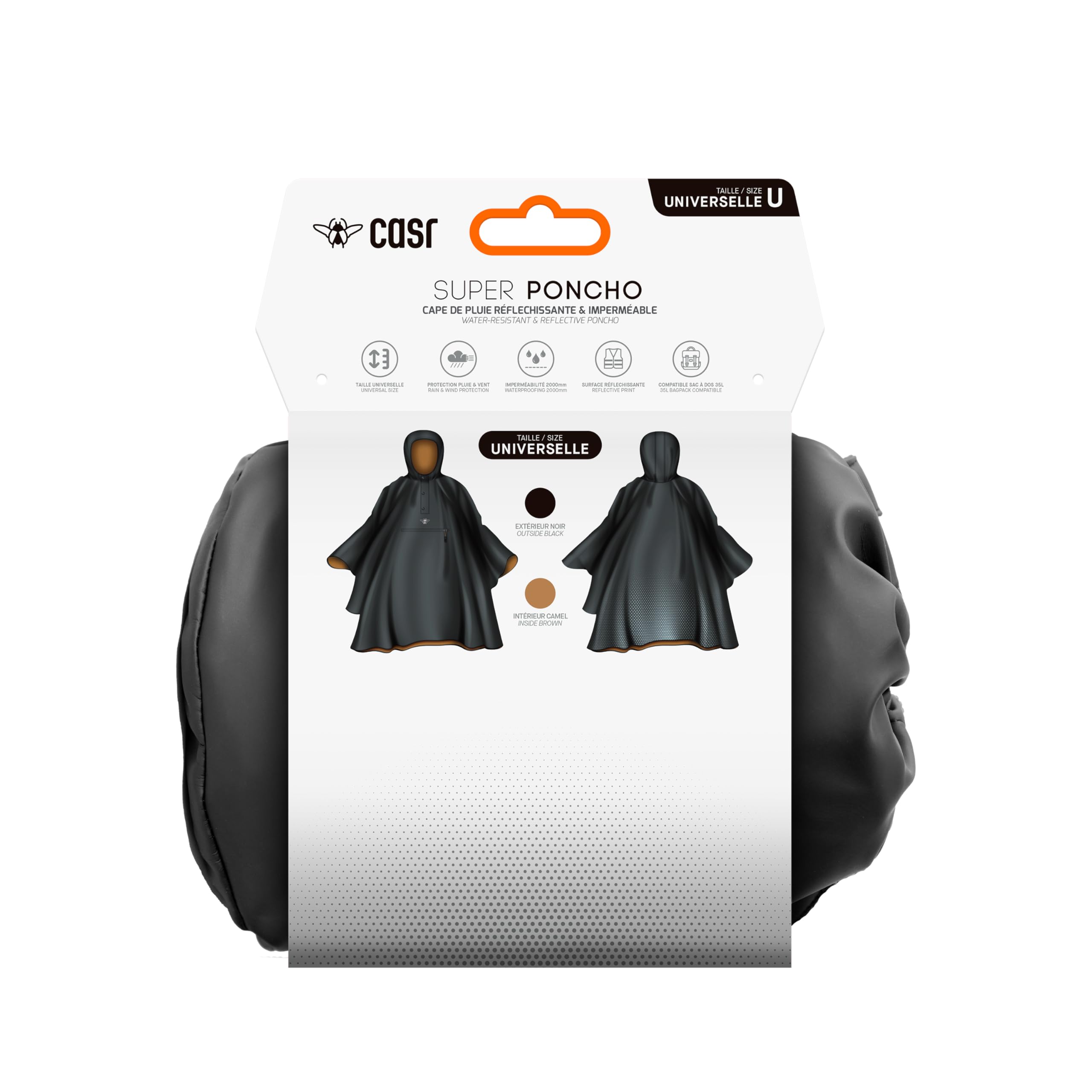CASR Équipements Super Poncho pluie vélo cape imperméable
