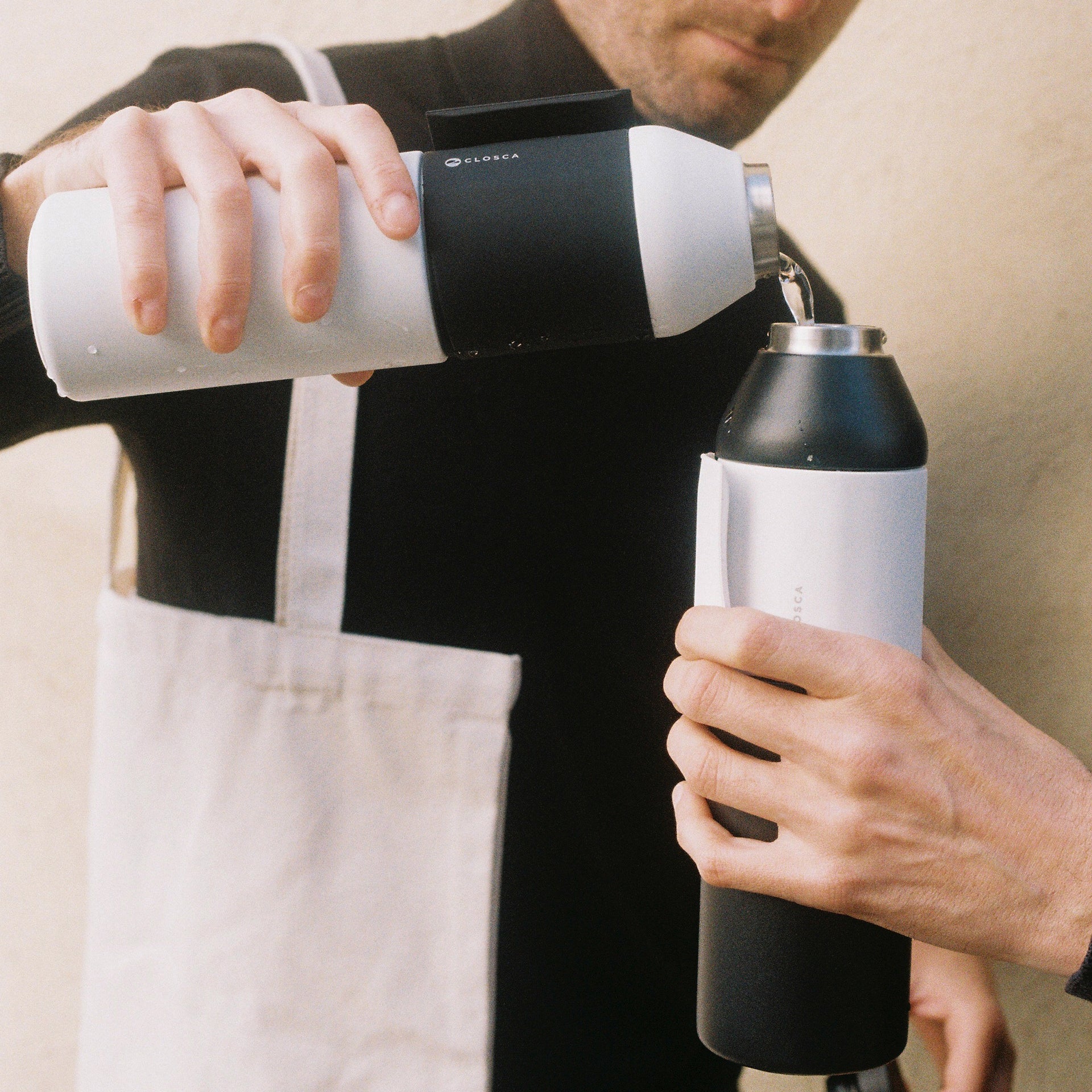Closca Bonded White & Black gourdes isothermes duo inox