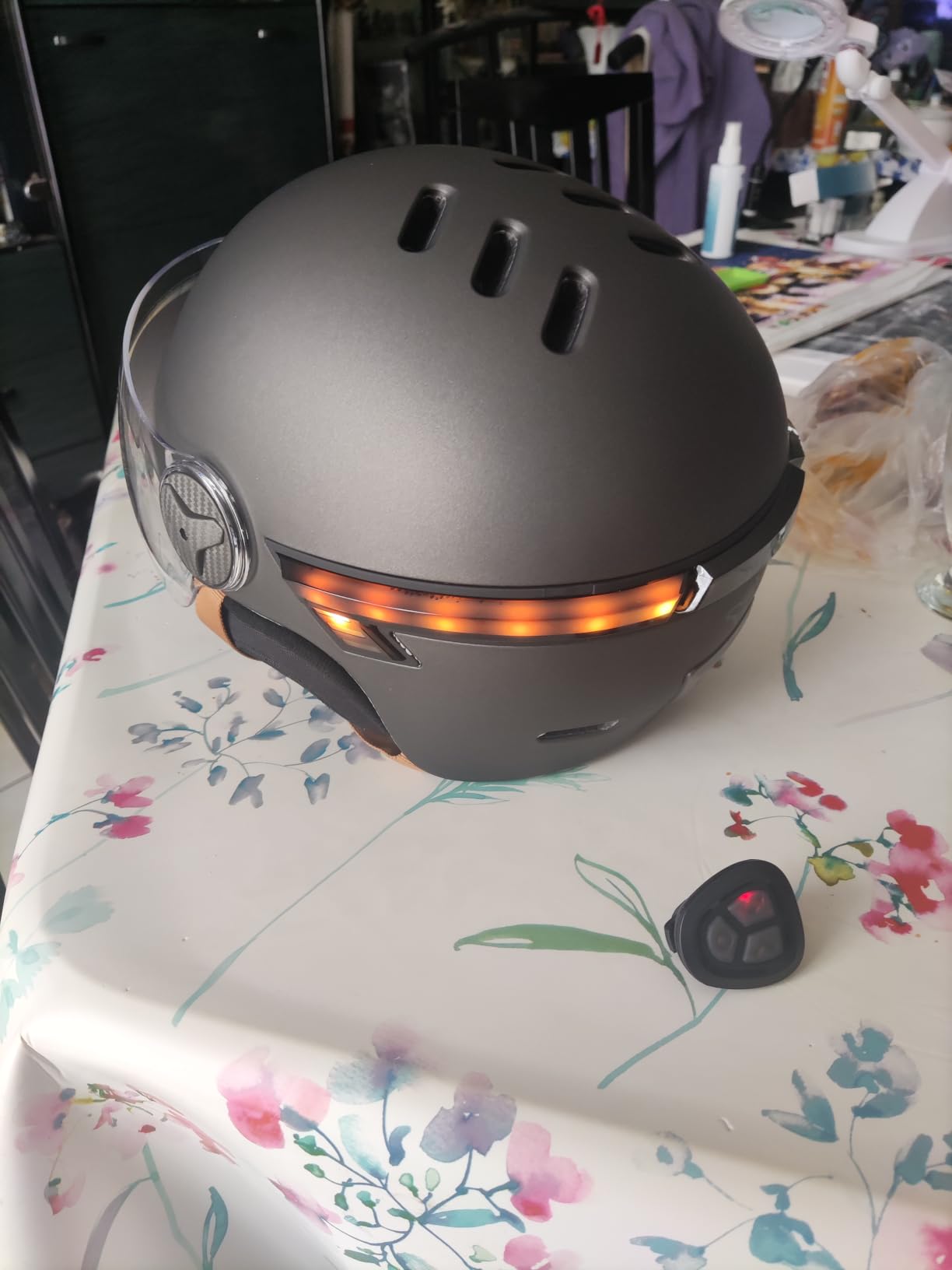 CASR Glow Casque Vélo LED Gris Taille M 55-58 cm