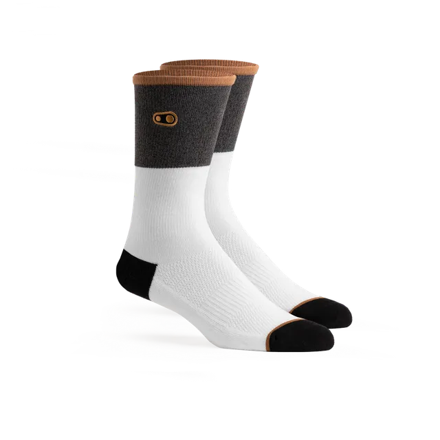 Crankbrothers Icon chaussette vélo blanc gris S/M coton