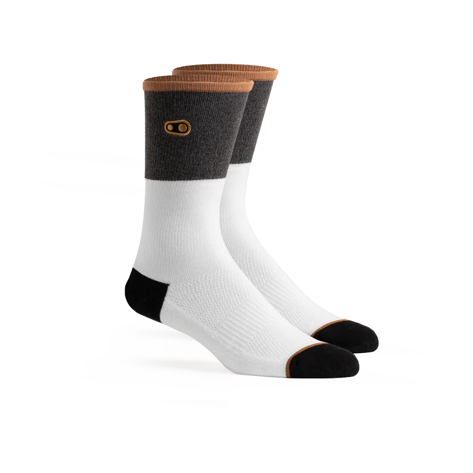 Crankbrothers Icon chaussette vélo blanc gris S/M coton