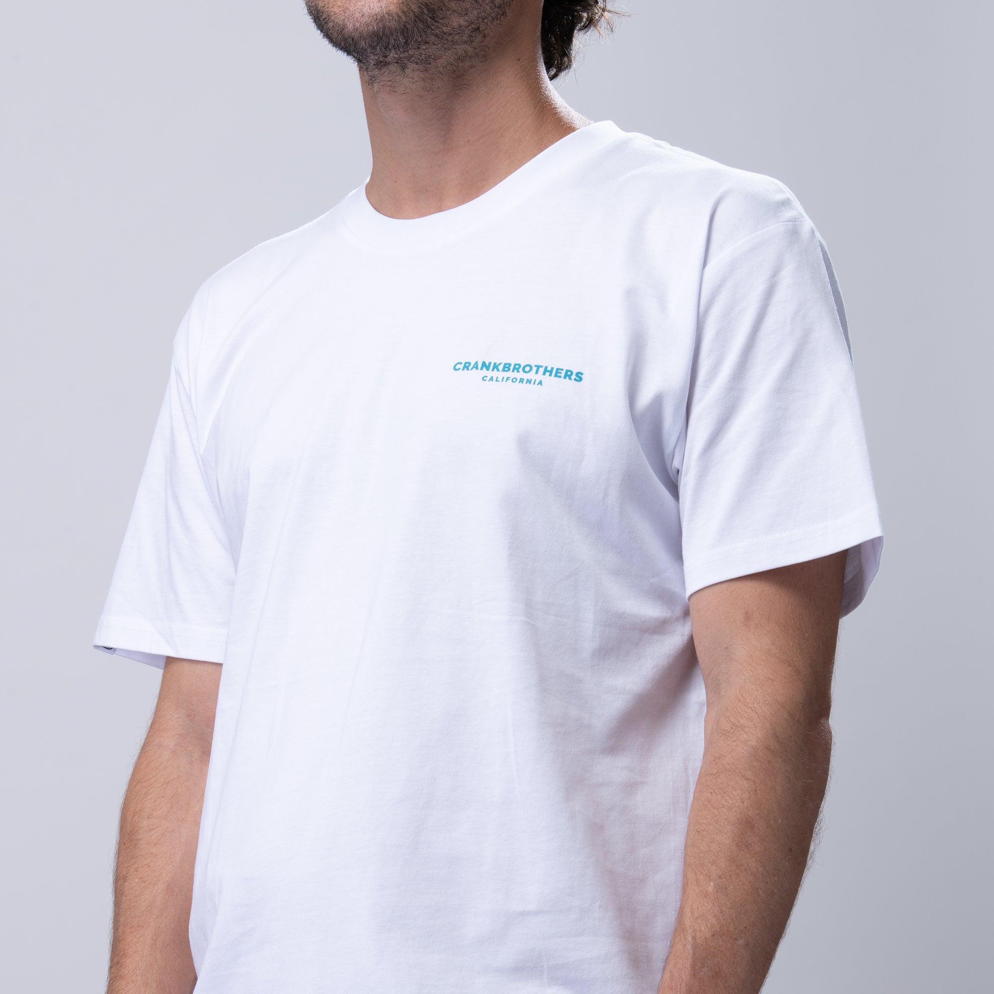 Crankbrothers Big Bend Tee T-Shirt Blanc 100% Coton