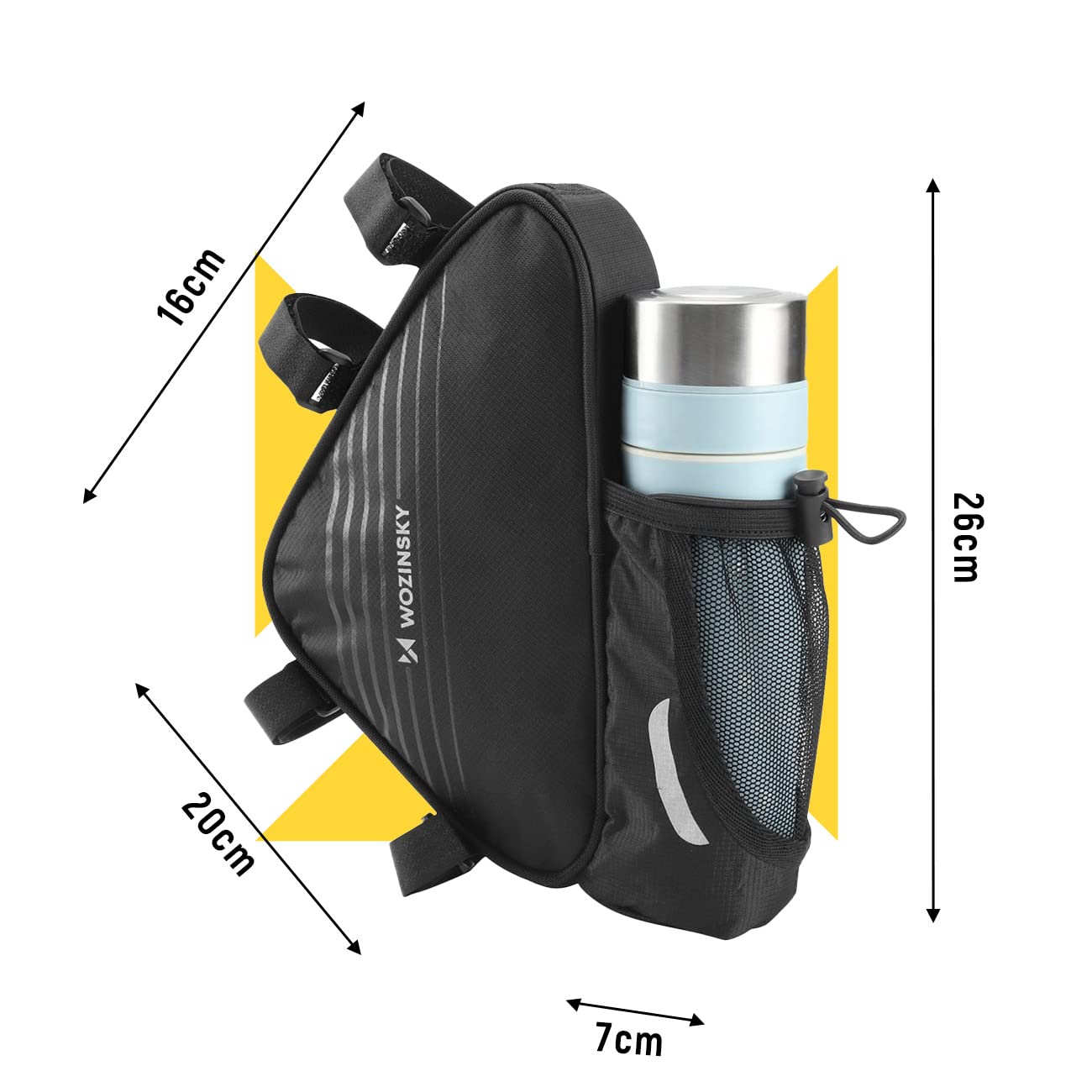 Wozinsky WBB23BK sacoche cadre vélo étanche porte-bidon