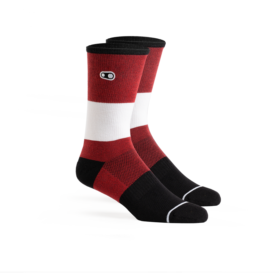 Crankbrothers Icon Chaussette Vélo Red/Black/White