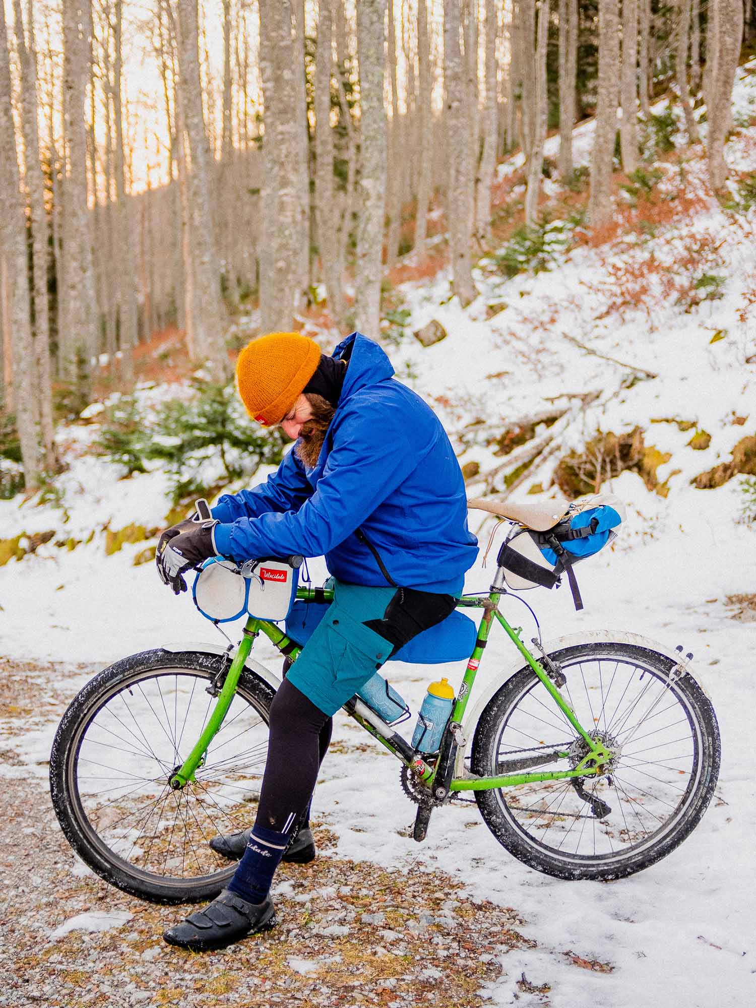 Atelier Velocidade Plastron en Mérinos plastron vélo hiver