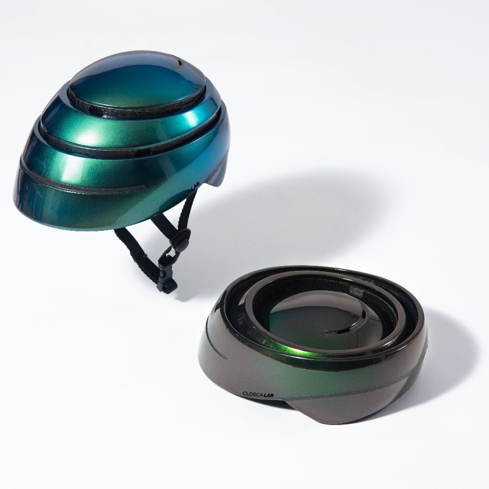 Closca Loop casque vélo pliable Chameleon Green taille M