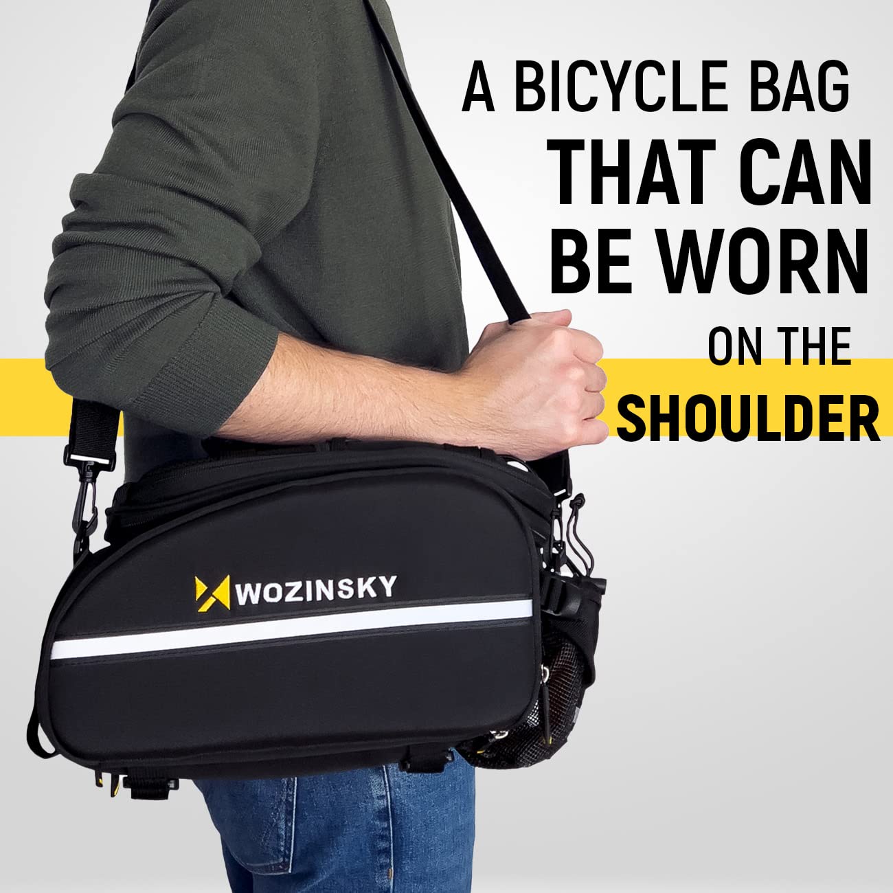 Wozinsky sacoche vélo porte-bagages 35L noire étanche