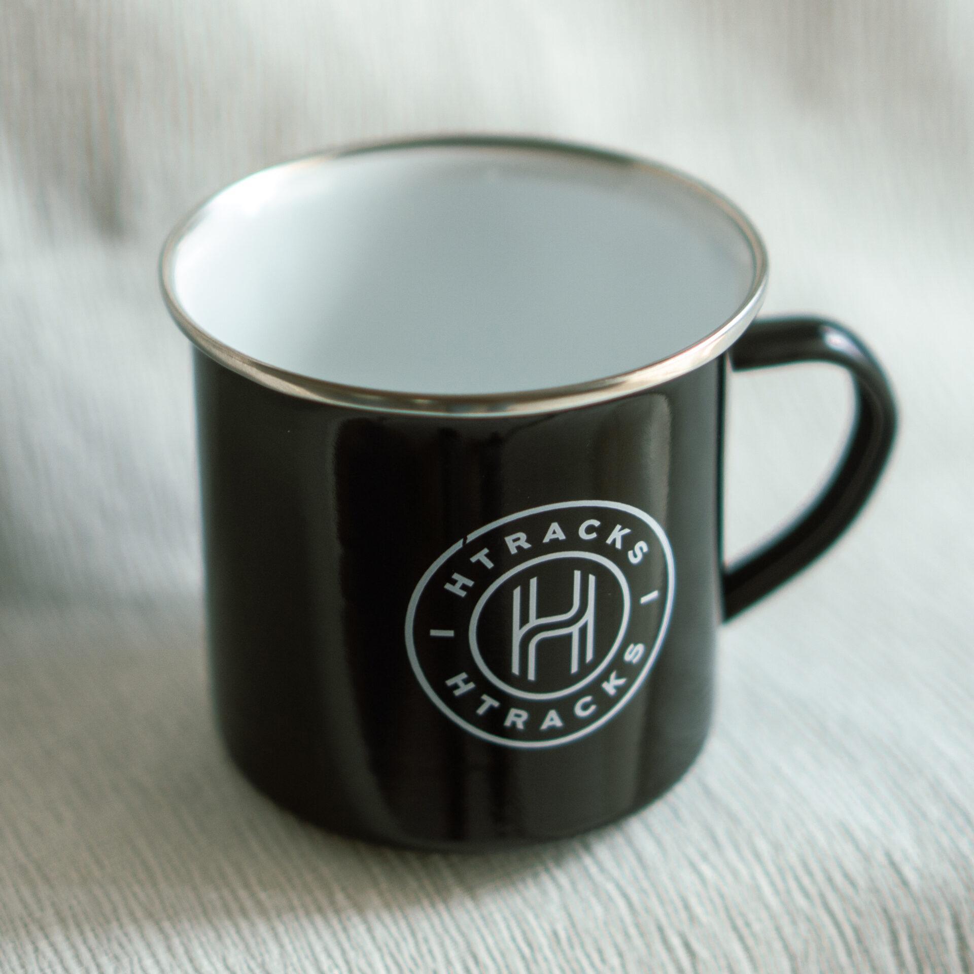 Htracks mug métal noir brillant avec anse