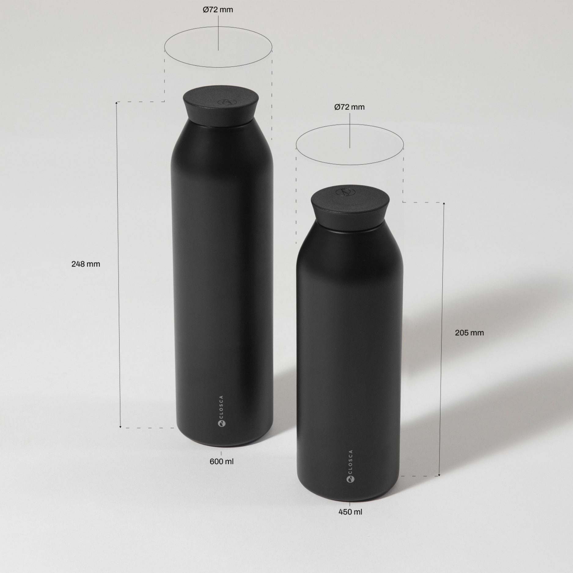 Closca Thermo Minimal Black gourde isotherme 600ml noire