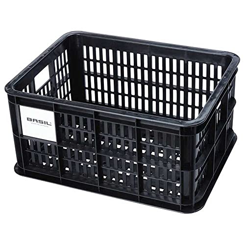 Basil Crate caisse vélo noir 40 litres plastique recyclé
