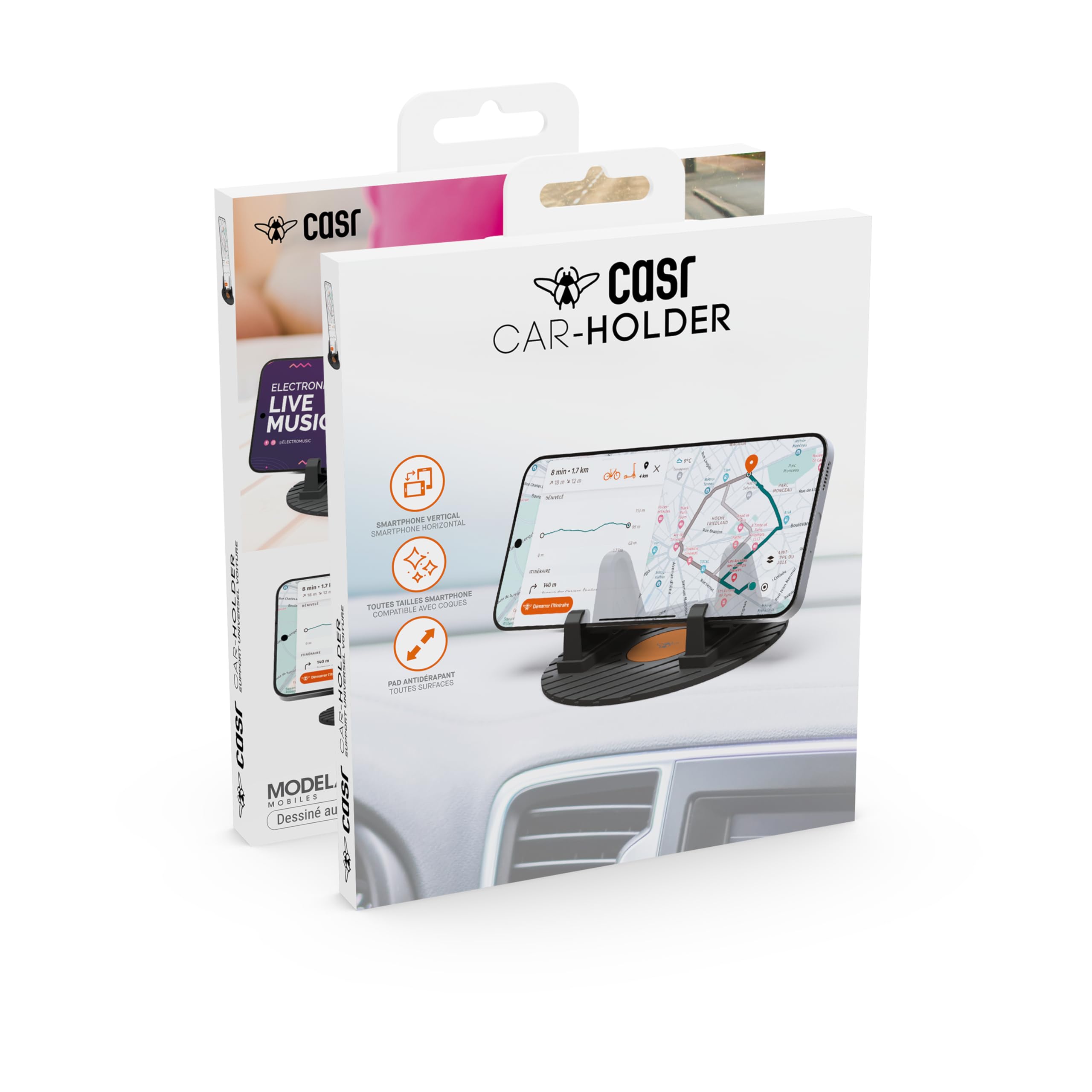 CASR Holder Pro Support Smartphone Adhésif Noir 7 Pouces