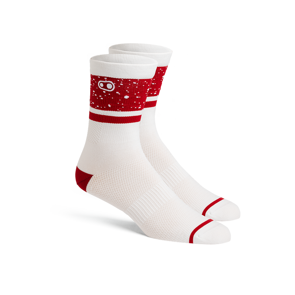Crankbrothers Icon Chaussettes VTT Blanc Rouge L/XL