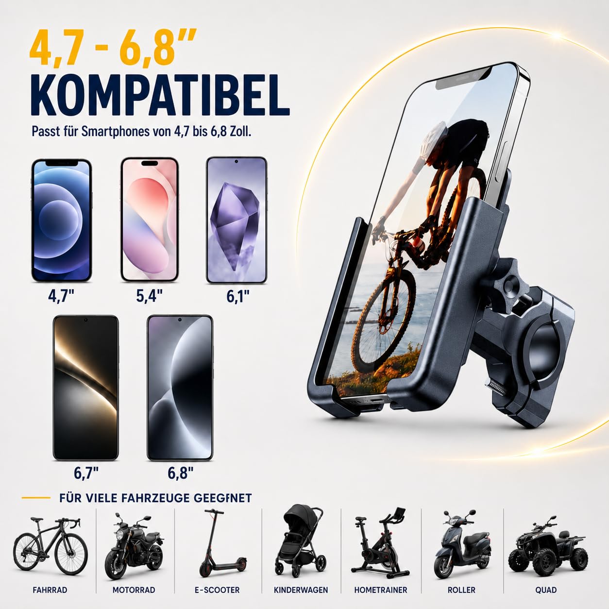 Wozinsky WBHBK3 Support téléphone vélo alu 360°