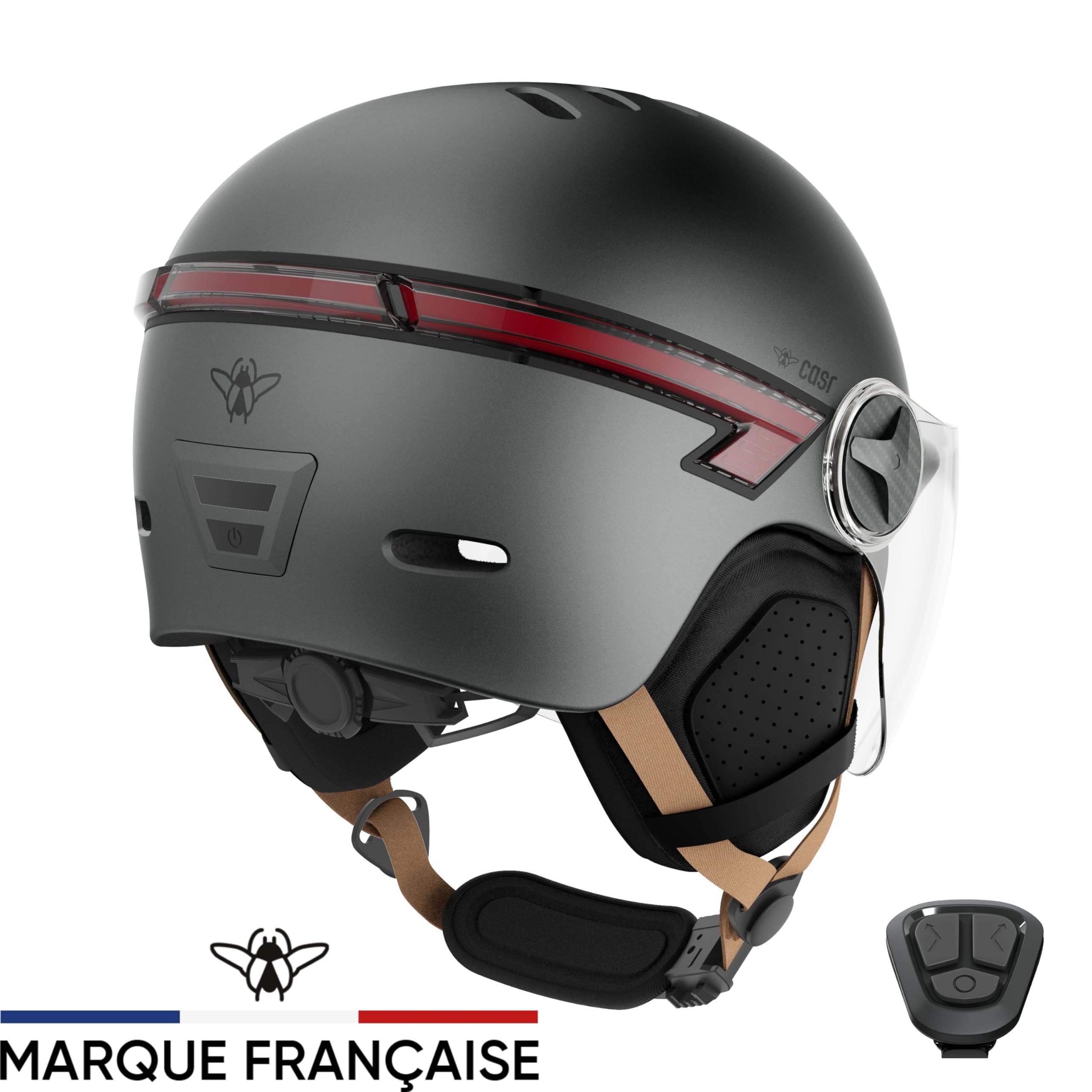 CASR Glow Casque Vélo LED Gris Taille M 55-58 cm