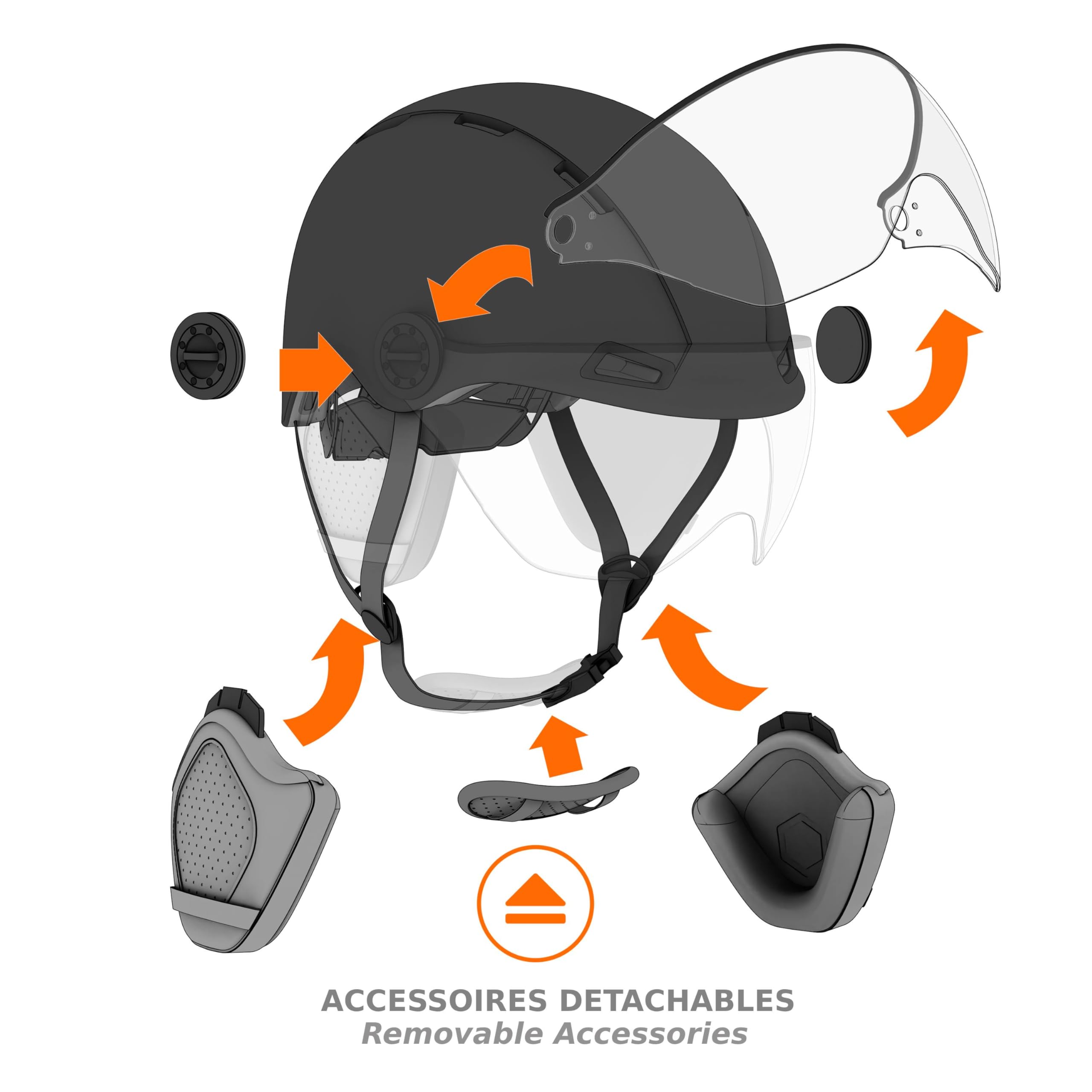 CASR Style Casque Vélo Urbain Noir Visière M 55-58 cm