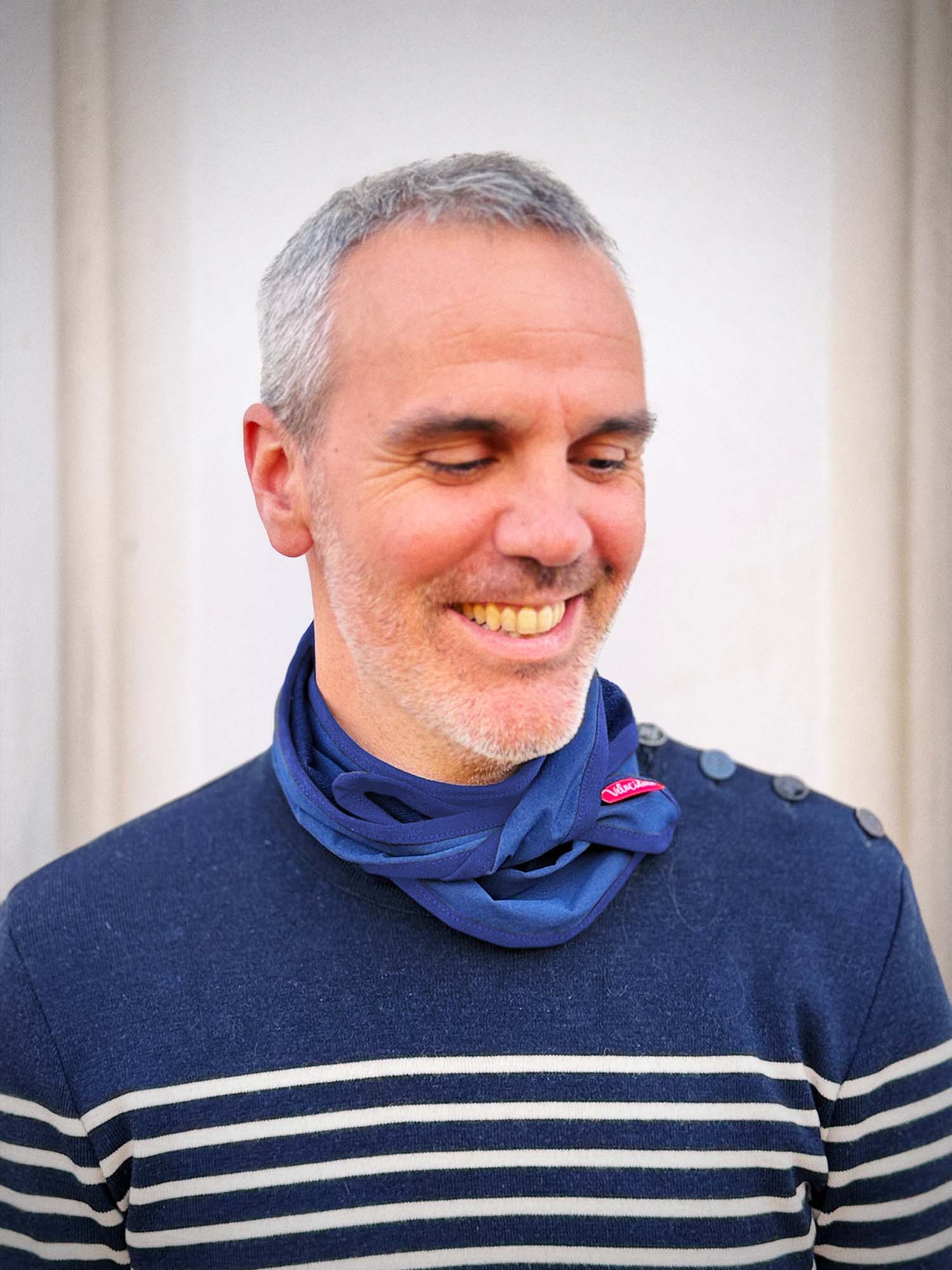 Atelier Velocidade bandana laine mérinos tour de cou marine