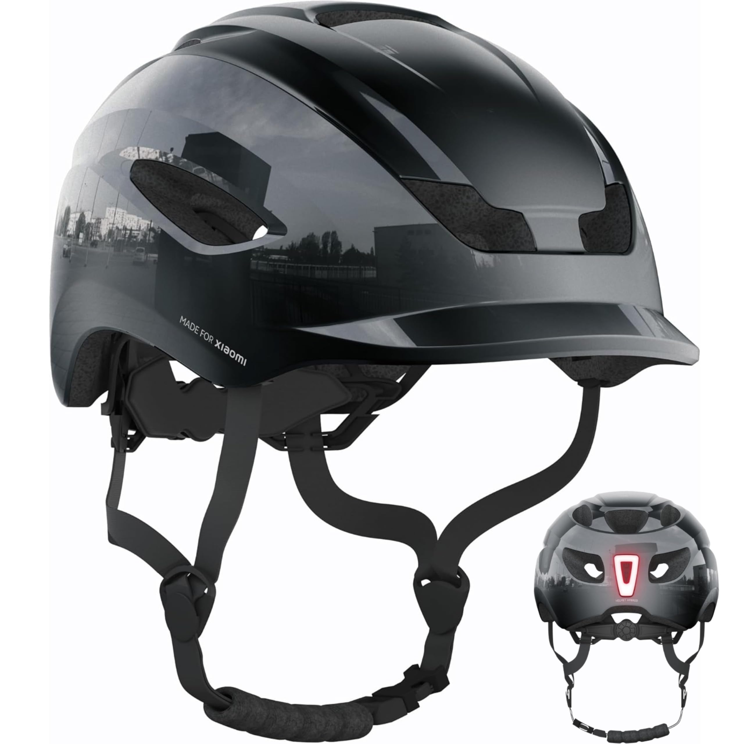 CASR Casques Casque Vélo LED Noir L USB-C EN 1078